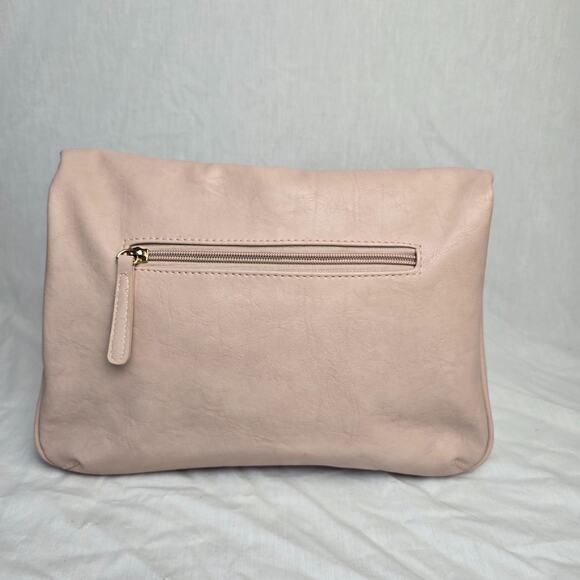 Mali + Lili Crossbody Bag Pink Faux Leather Magnetic Flap w/ Zipper Closure EUC - Picture 6 of 16